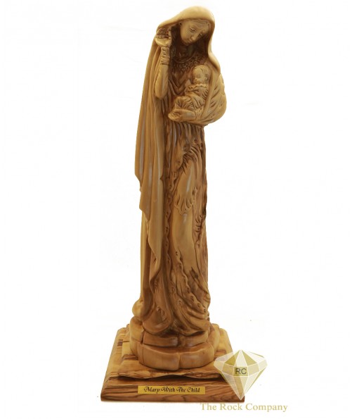 Olive Wood Artistic Mary With The Child 