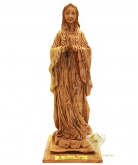 Olive Wood Artistic The Blessed Mary Sculpture 