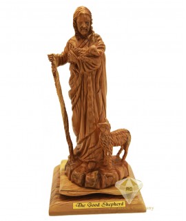 Olive Wood Artistic The Good Shepherd 