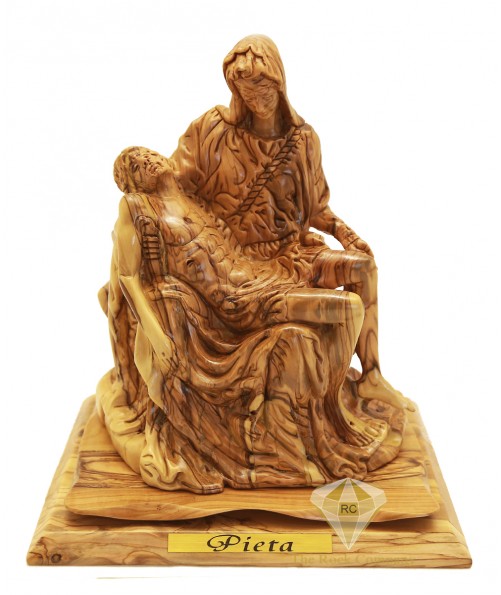 Olive Wood Artistic Pieta Statue