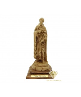 Olive Wood Saint Peregrine, Patron Saint of Cancer, Artistic St. Peregrine Blessings and Devotions