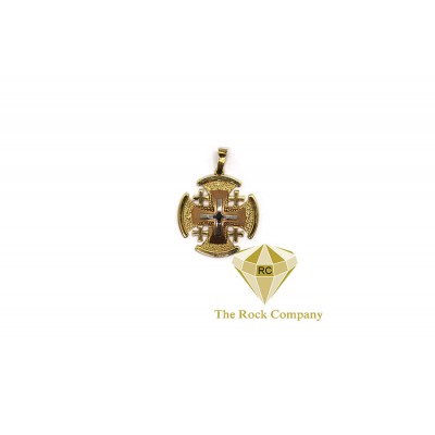 Jerusalem Cross 14K Rose and Yellow Gold Pendant