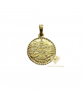 14k Gold Jerusalem Cross Double Sided Necklace with the Old City of Jerusalem