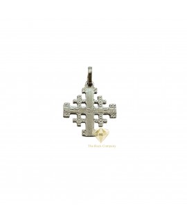14K White Gold Jerusalem Cross Pendant