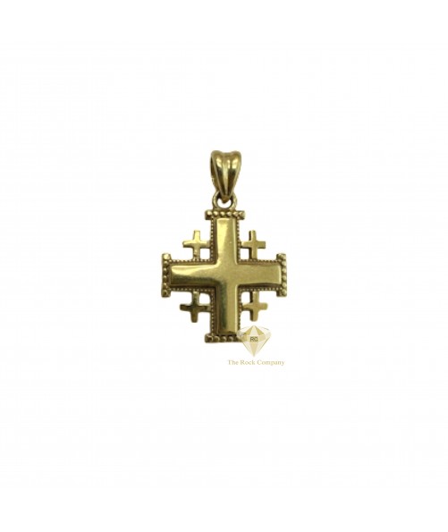 14K Gold Jerusalem Cross Pendant