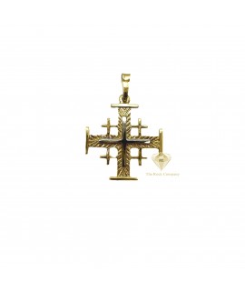 14K Gold Jerusalem Cross Pendant