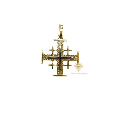14K Gold Jerusalem Cross Pendant