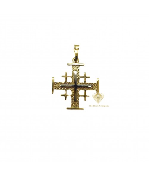 14K Gold Jerusalem Cross Pendant