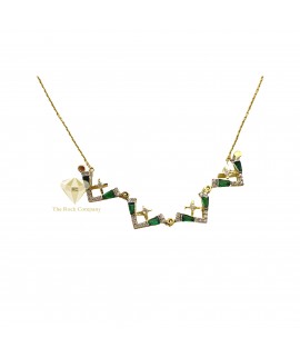 14K gold Opening Jerusalem Cross with Emerald