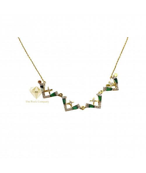 14K gold Opening Jerusalem Cross with Emerald