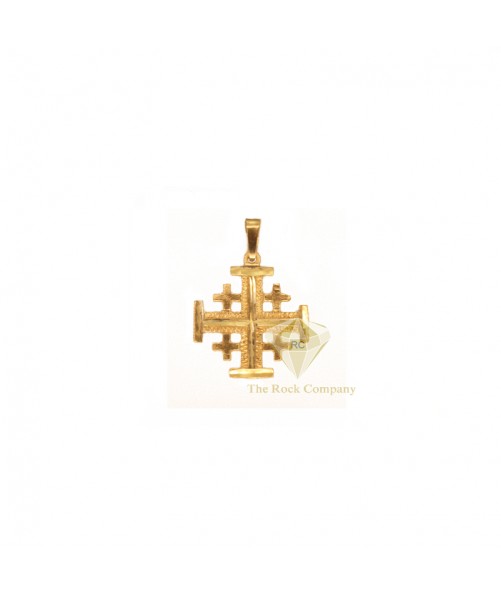 14K Yellow Gold Jerusalem Cross Pendant