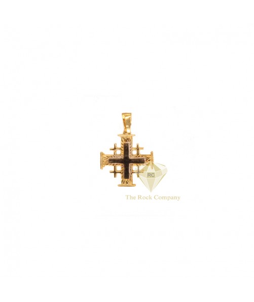 14K Yellow Gold Jerusalem Cross Pendant