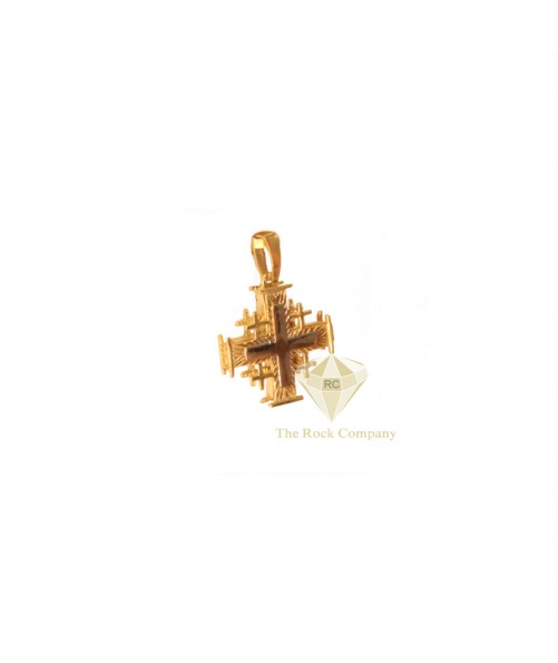 14K Yellow Gold Jerusalem Cross Pendant