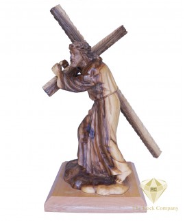 Olive Wood Hand Carved Jesus Holding The Cross