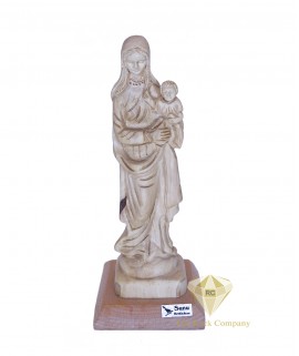 Olive Wood Hand Carved Mary With The Child