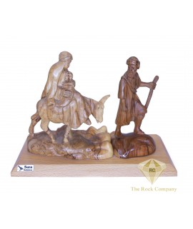 Olive Wood Hand Carved Flight To Egypt 