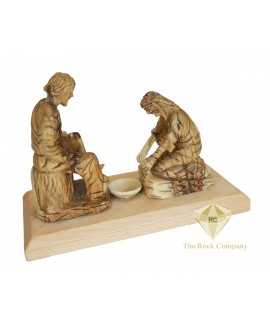 Olive Wood Hand Carved Jesus Washing The Feet