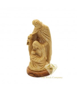 Olive Wood The Holy Family Carving