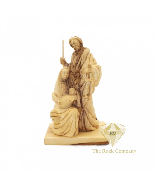 Olive Wood The Holy Family Carving