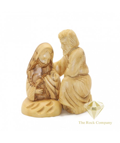 Olive Wood The Holy Family Carving