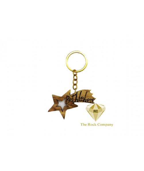 Star Of Bethlehem Olive Wood Key Chain