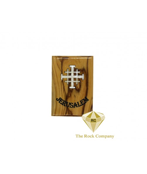 Mother Of Pearl Jerusalem Cross on Olive Wood