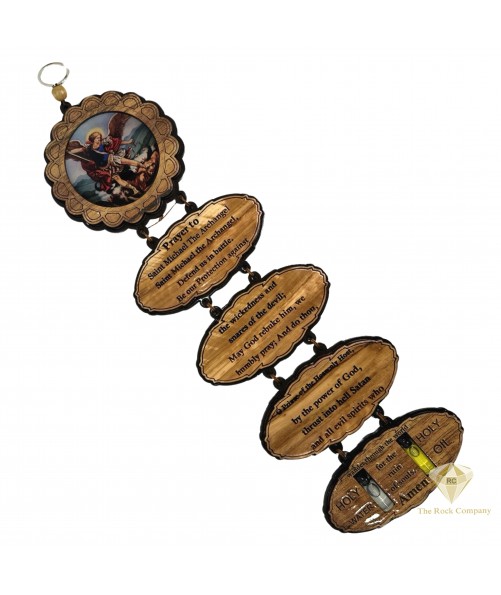 Saint Michael Prayer Olive Wood, Holy Oil, Holy Water,