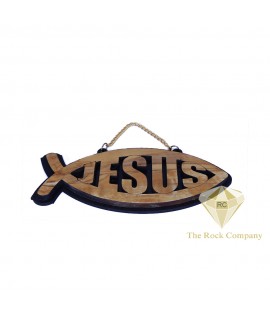 Holy Land Olive Wood Jesus Fish Wall Hanging