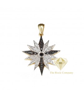 Black And White Diamond Bethlehem Star Pendant 