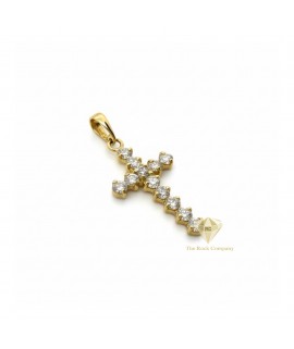 14K Gold Diamond Cross Pendant