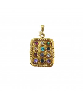 Diamond Pendant Twelve Tribes 14K Gold 