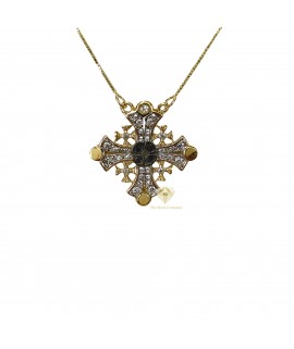 Diamond Jerusalem Cross Magnetic 14K Gold