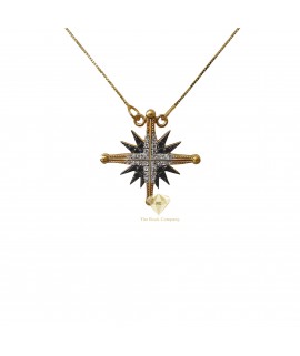 Diamond Star Of Bethlehem 14K Gold Magnet Opening Necklace