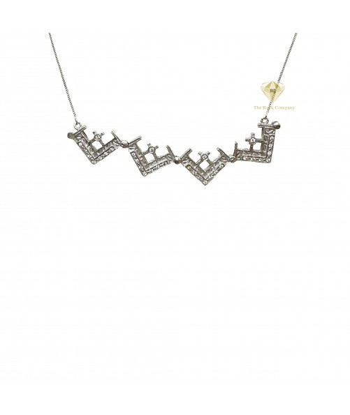 Diamond Jerusalem Cross Magnetic 14K White Gold 