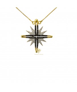 Star Of Bethlehem Diamond 14K White Gold Magnet Opening Necklace