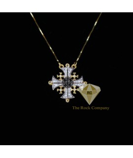 Diamond Jerusalem Cross Magnetic 14K Gold