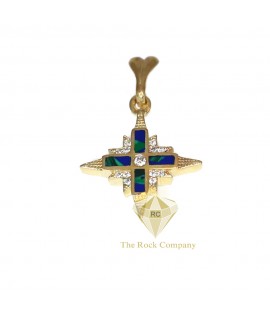Diamond Azurite Star Of Bethlehem Pendant