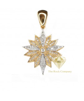 Diamond Bethlehem Star Yellow And White Gold Pendant