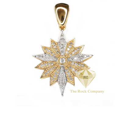Diamond Bethlehem Star Yellow And White Gold Pendant