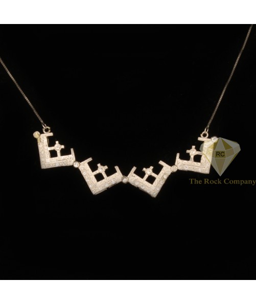 Diamond Jerusalem Cross Magnetic 14K White Gold 