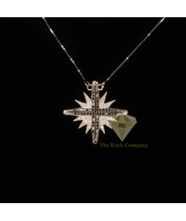 Diamond Star Of Bethlehem 14K White Gold Magnet Opening Necklace