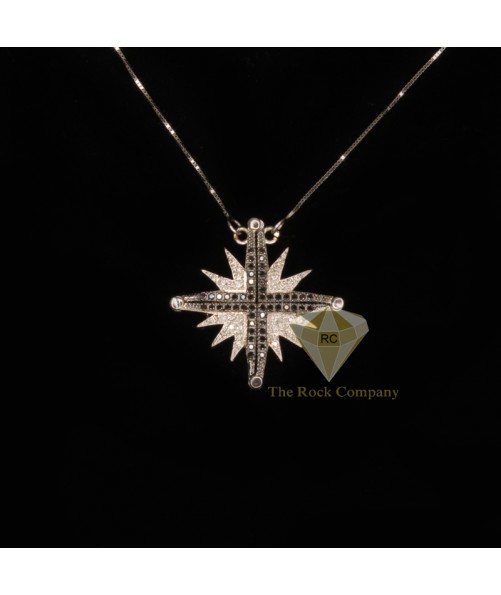 Diamond Star Of Bethlehem 14K White Gold Magnet Opening Necklace