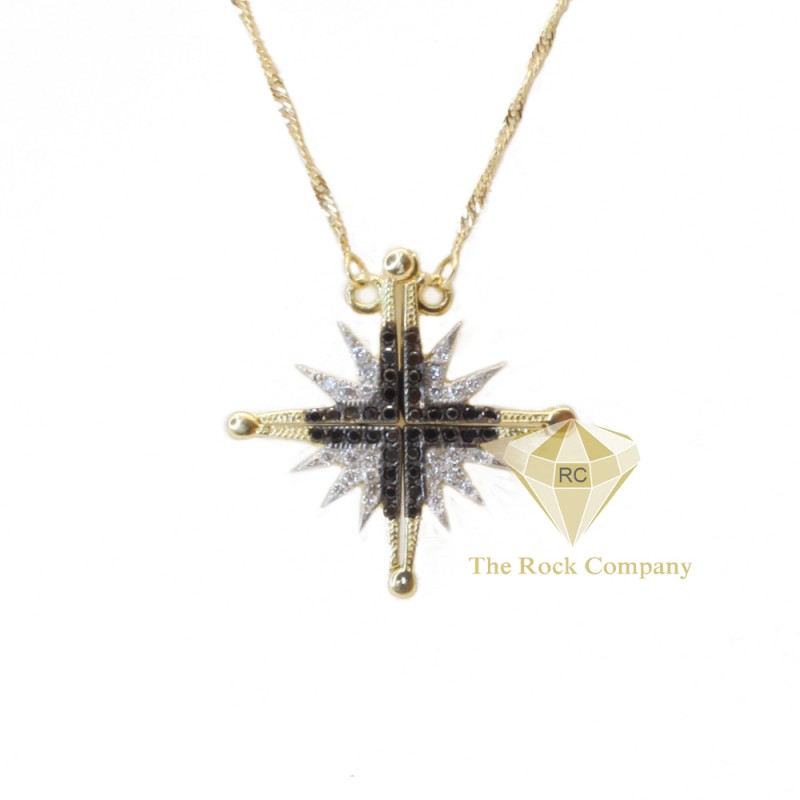 Two-way Magnetic Star of Bethlehem Pendant Necklace #4 (black