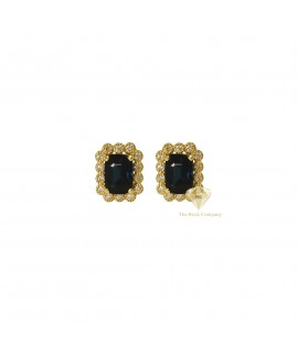 Sapphire & Diamond Stud Earrings in Yellow Gold