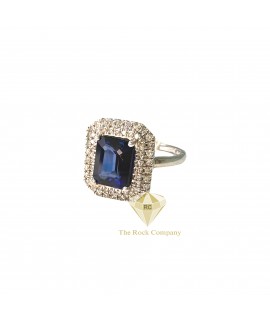 Blue Sapphire And Diamond Ring  
