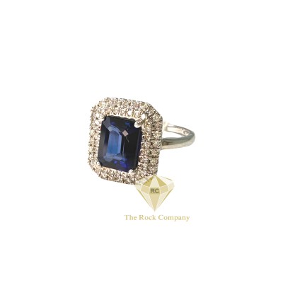 Blue Sapphire And Diamond Ring  