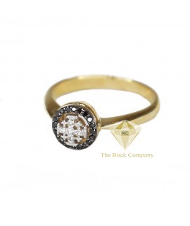 Black And White Diamond Jerusalem Cross Ring