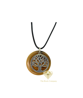 Tree of Life pendant with Olive Wood and Sterling Silver Handmade Necklace