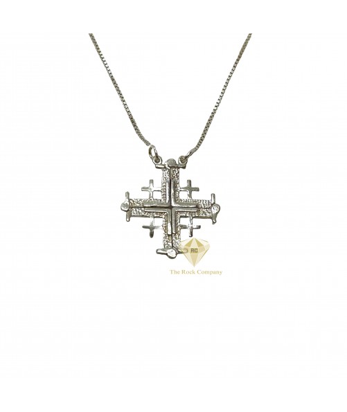 Jerusalem Cross Necklace Sterling Silver, Convertible Pendant from the Holy Land