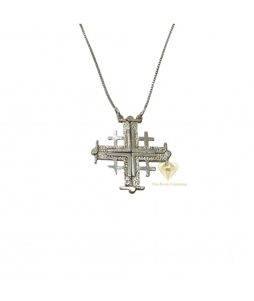 Jerusalem Cross Necklace Sterling Silver, Convertible Pendant from the Holy Land